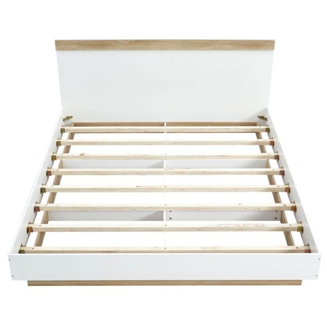 Aiden Industrial Contemporary White Oak Bed Frame – KING