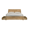 Mica Natural Wooden Bed Frame with Storage Drawers King