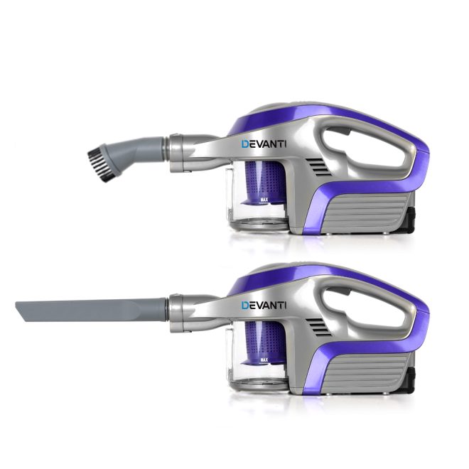 Devanti Cordless Stick Vacuum Cleaner – Purple and Grey