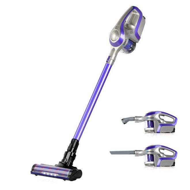 Devanti Cordless 150W Handstick Vacuum Cleaner – Purple and Grey
