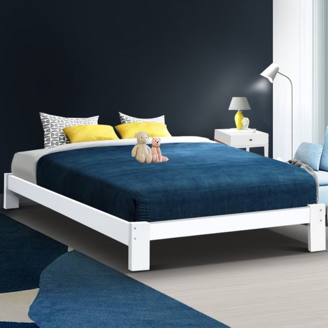 Artiss Bed Frame Wooden Bed Base JADE Timber Foundation Mattress – DOUBLE