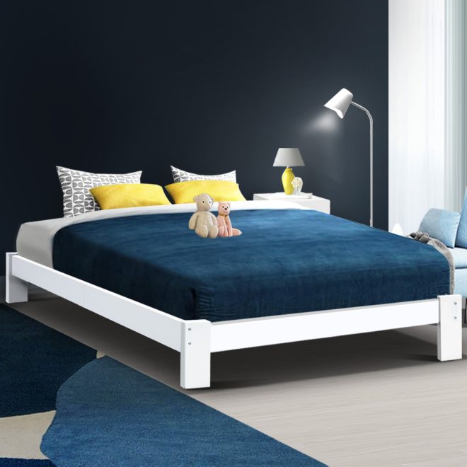 Artiss Bed Frame Wooden Bed Base JADE Timber Foundation Mattress – QUEEN