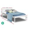 Artiss Bed Frame Wooden Bed Base Pine Timber Mattress Foundation – SINGLE, White