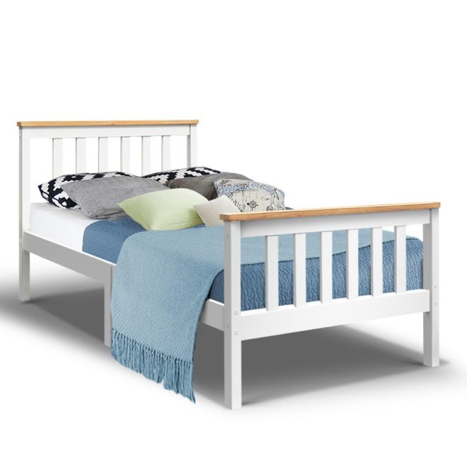 Artiss Wooden Bed Frame PONY Timber Mattress Base Bedroom Kids – SINGLE
