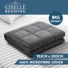 Giselle Weighted Blanket Heavy Gravity Blankets Adult Deep Sleep Ralax Washable – Grey, 9 KG
