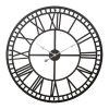 Artiss Large Wall Clock Roman Numerals Round Metal Luxury Home Decor Black – 60 cm