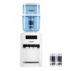 Devanti 22L Bench Top Water Cooler Dispenser Purifier Hot Cold Three Tap – White, 3 Taps + 2 Replacement Filters + Water Container