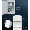 Devanti 22L Bench Top Water Cooler Dispenser Purifier Hot Cold Three Tap – White, 2 Taps + 2 Replacement Filters + Water Container