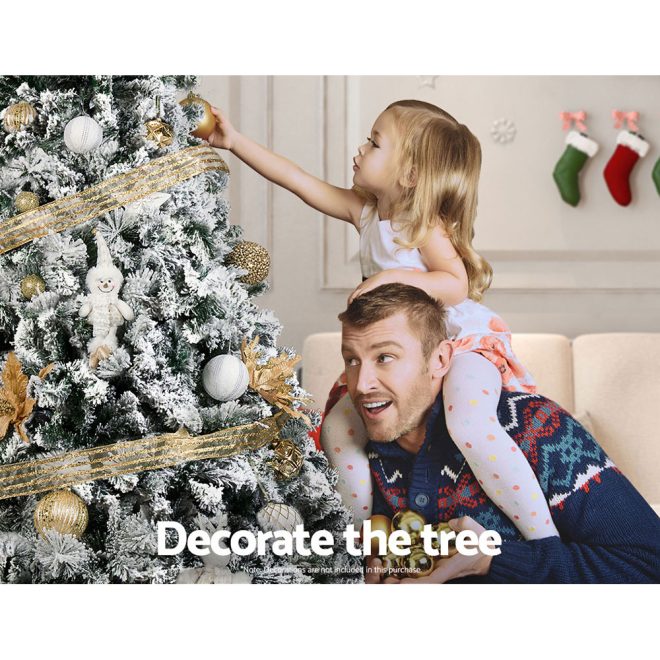 Jingle Jollys Christmas Tree Xmas Trees Decorations Snowy Tips – 7ft – 1106 Tips