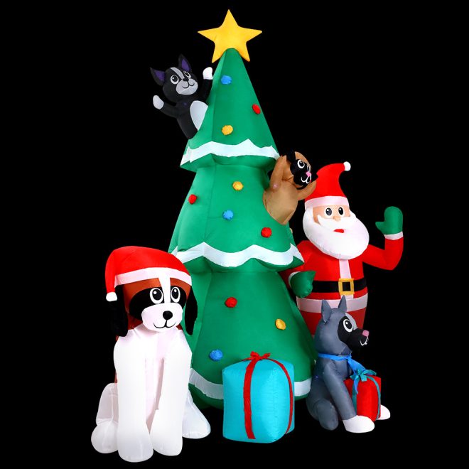 3M Inflatable Christmas Tree Santa Lights Outdoor Decorations