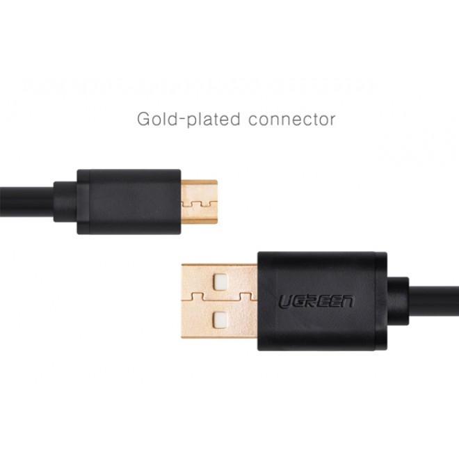 UGREEN Micro USB Male to USB Male cable Gold-Plated – White – 1M