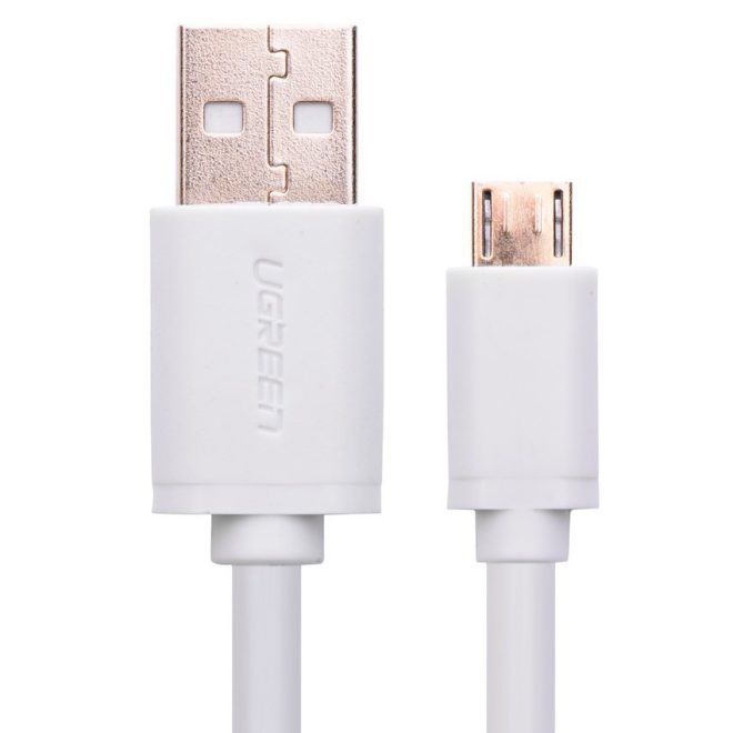 UGREEN Micro USB Male to USB Male cable Gold-Plated – White – 2m