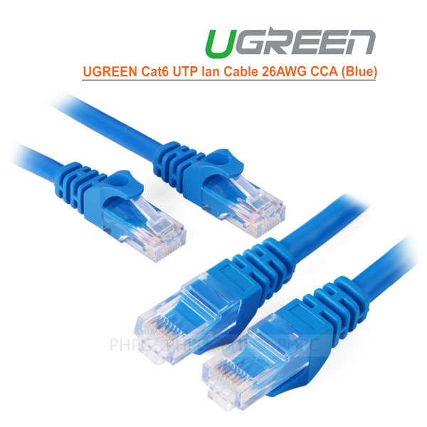 UGREEN Cat6 UTP lan cable blue color 26AWG CCA – 20m
