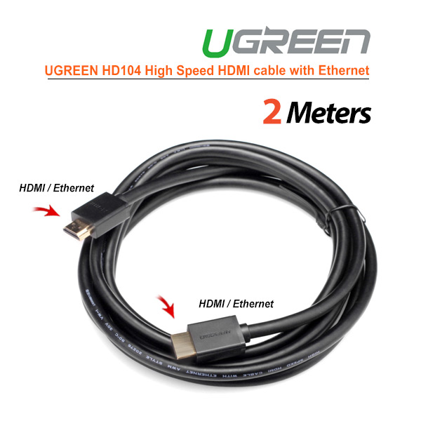UGREEN High speed HDMI cable with Ethernet full copper – 2m