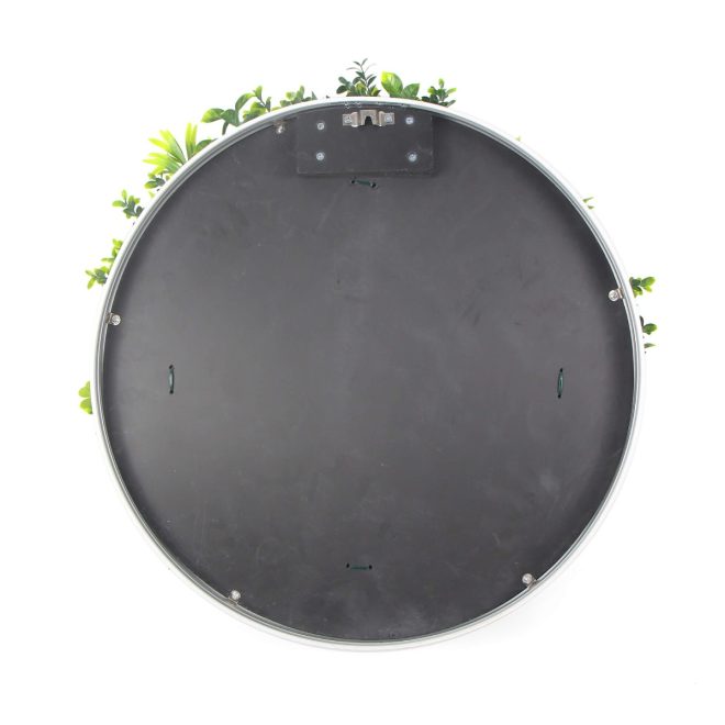 Flowering White Artificial Green Wall Disc UV Resistant 50cm – White Frame
