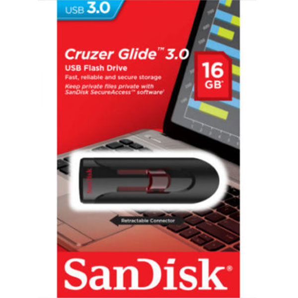 SANDISK SDCZ600-CZ600 CRUZER GLIDE USB 3.0 VERSION – 16GB