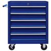 Workshop Tool Trolley with 5 Drawers Blue