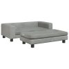 Dog Bed with Extension Light Grey 100x50x30 cm Velvet