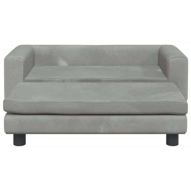 Dog Bed with Extension Light Grey 100x50x30 cm Velvet