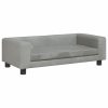 Dog Bed with Extension Light Grey 100x50x30 cm Velvet