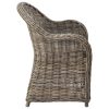 Outdoor Chairs 2 pcs with Cushions Natural Rattan