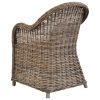 Outdoor Chairs 2 pcs with Cushions Natural Rattan