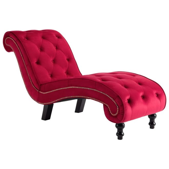 Chaise Lounge Red Velvet