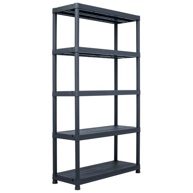 Storage Shelf Racks 2 pcs Black 500 kg 100x40x180 cm Plastic