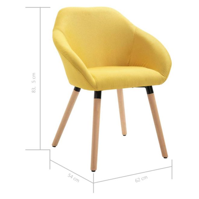 Dining Chairs 6 pcs Yellow Fabric