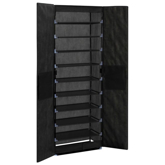 Shoe Cabinet Black 60x30x166 cm Fabric