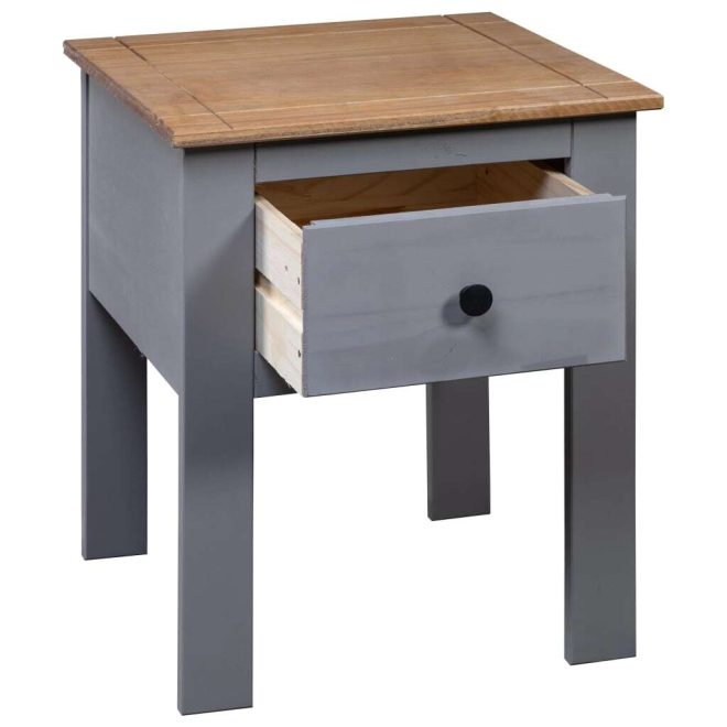 Glenshaw Bedside Cabinet Grey 46x40x57 cm Pine Panama Range