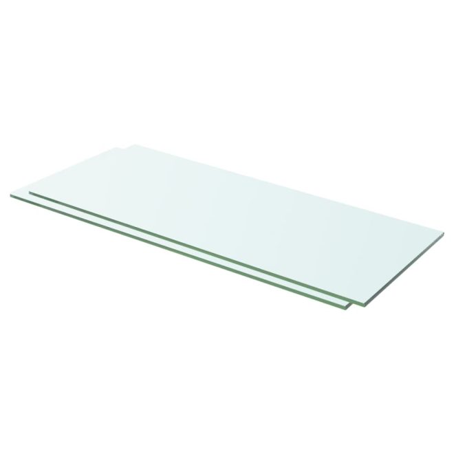 Shelves 2 pcs Panel Glass Clear 60×20 cm