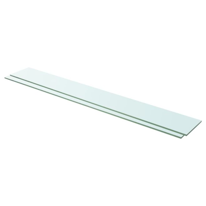Shelves 2 pcs Panel Glass Clear 110×15 cm