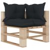 7 Piece Garden Lounge Set Pallets with Anthracite Cushions Wood (2×49329+3×49328+49330+49327+3×47465+3×47466)