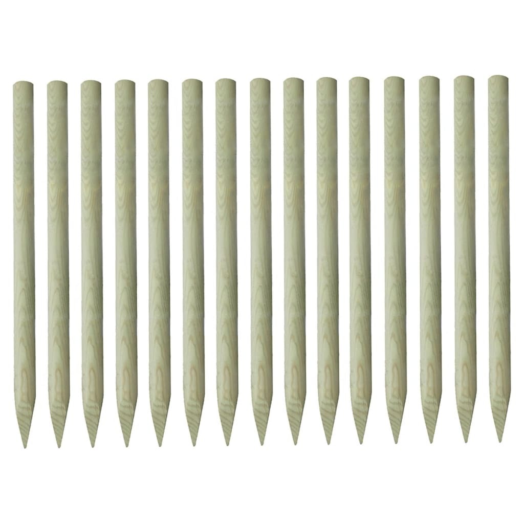 Pointed Fence Posts 15 pcs Impregnated Pinewood 4×150 cm