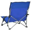 Folding Beach Chairs 2 pcs Blue Fabric
