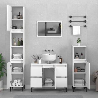 4 Piece Bathroom Furniture Set Engineered Wood