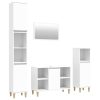 4 Piece Bathroom Furniture Set White Engineered Wood