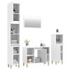 4 Piece Bathroom Furniture Set White Engineered Wood