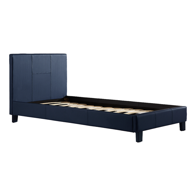 Marden Single PU Leather Bed Frame – Blue