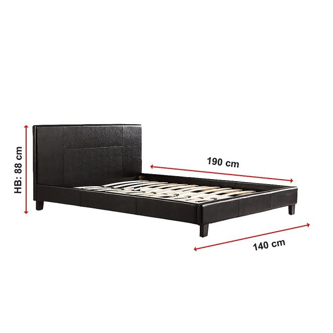 Renmark PU Leather Bed Frame – DOUBLE, Black