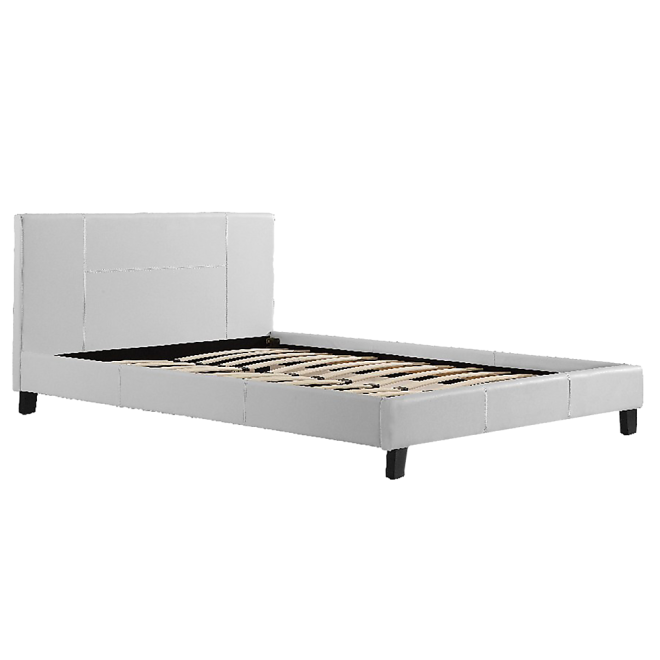 Renmark PU Leather Bed Frame – QUEEN, White