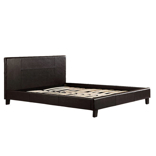 Renmark PU Leather Bed Frame – QUEEN, Brown