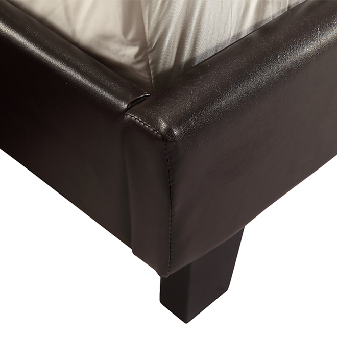 Renmark PU Leather Bed Frame – QUEEN, Brown