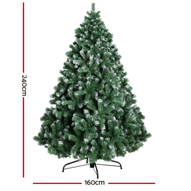 Jingle Jollys Christmas Tree Xmas Trees Decorations Snowy Tips – 8ft – 1500 Tips
