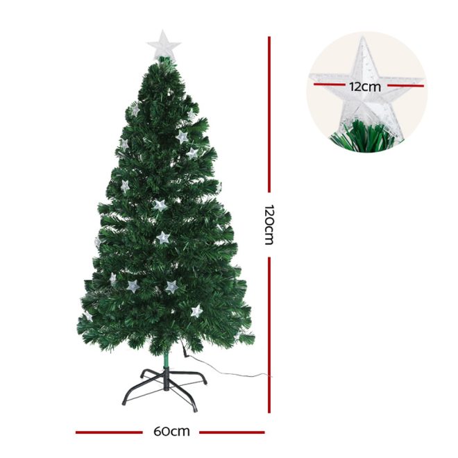 Jingle Jollys Christmas Tree LED Xmas trees with Lights Multi Colour – 4ft