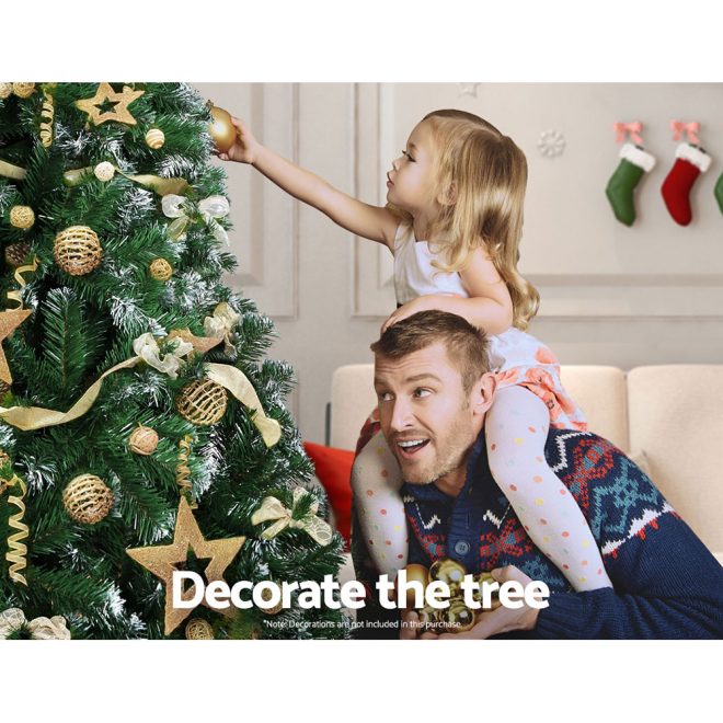 Jingle Jollys Christmas Tree Xmas Trees Decorations Snowy Green Tips – 8ft
