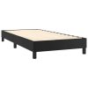 Box Spring Bed with Mattress & LED Black 100x200cm Faux Leather – Plain Design