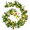 Christmas Garland with LED 2.7 m PVC – Green & White