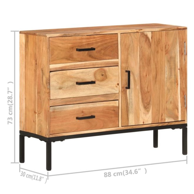 Sideboard 88x30x71 cm – Solid Acacia Wood